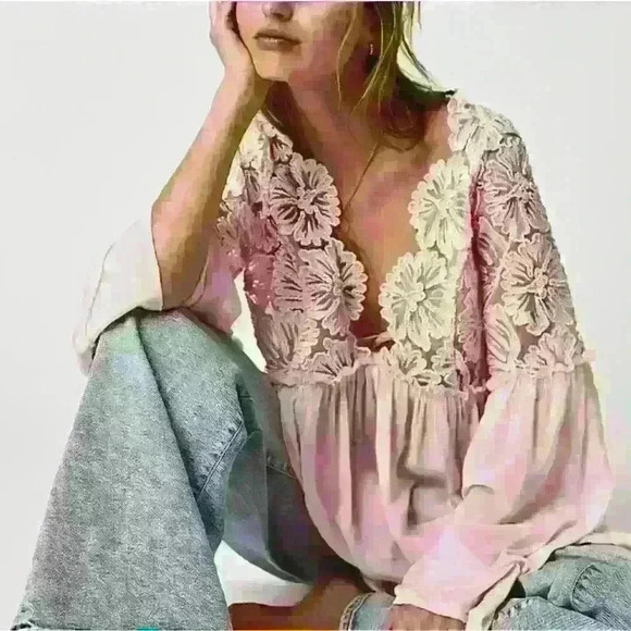 Free People Tops - NWT Free People color-black Magdalene Crochet Tunic Top
Color: Black Siz…
